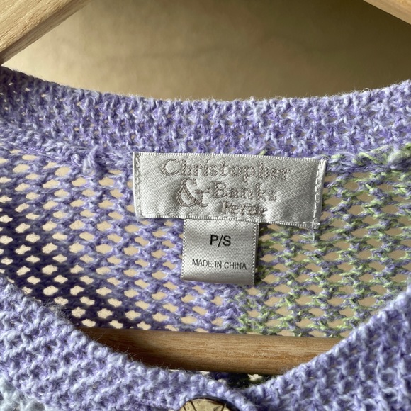 Vintage Pastel Checkered Knit Cardigan S - Picture 3 of 8